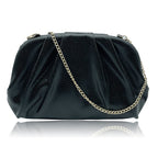 Soft Cloud Pouch Clutch Bag with Shoulder Chain Strap (115 Cm) - Black_8359807