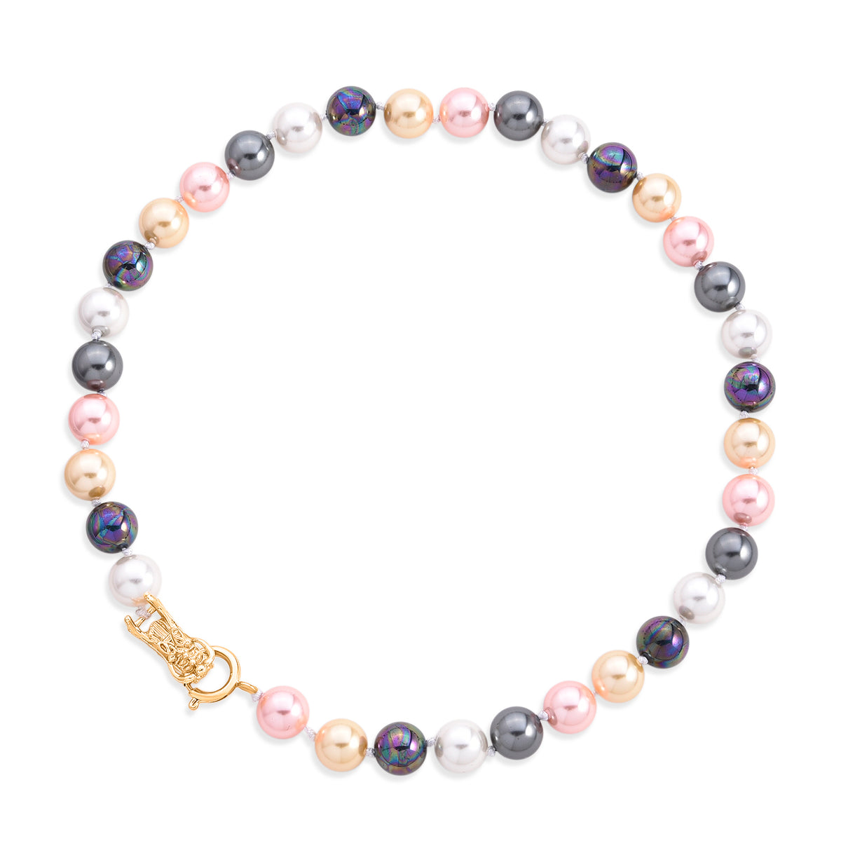 Multi Color Shell Pearl Beads Necklace (Size - 19) 350.00 Ct. V32532692 0