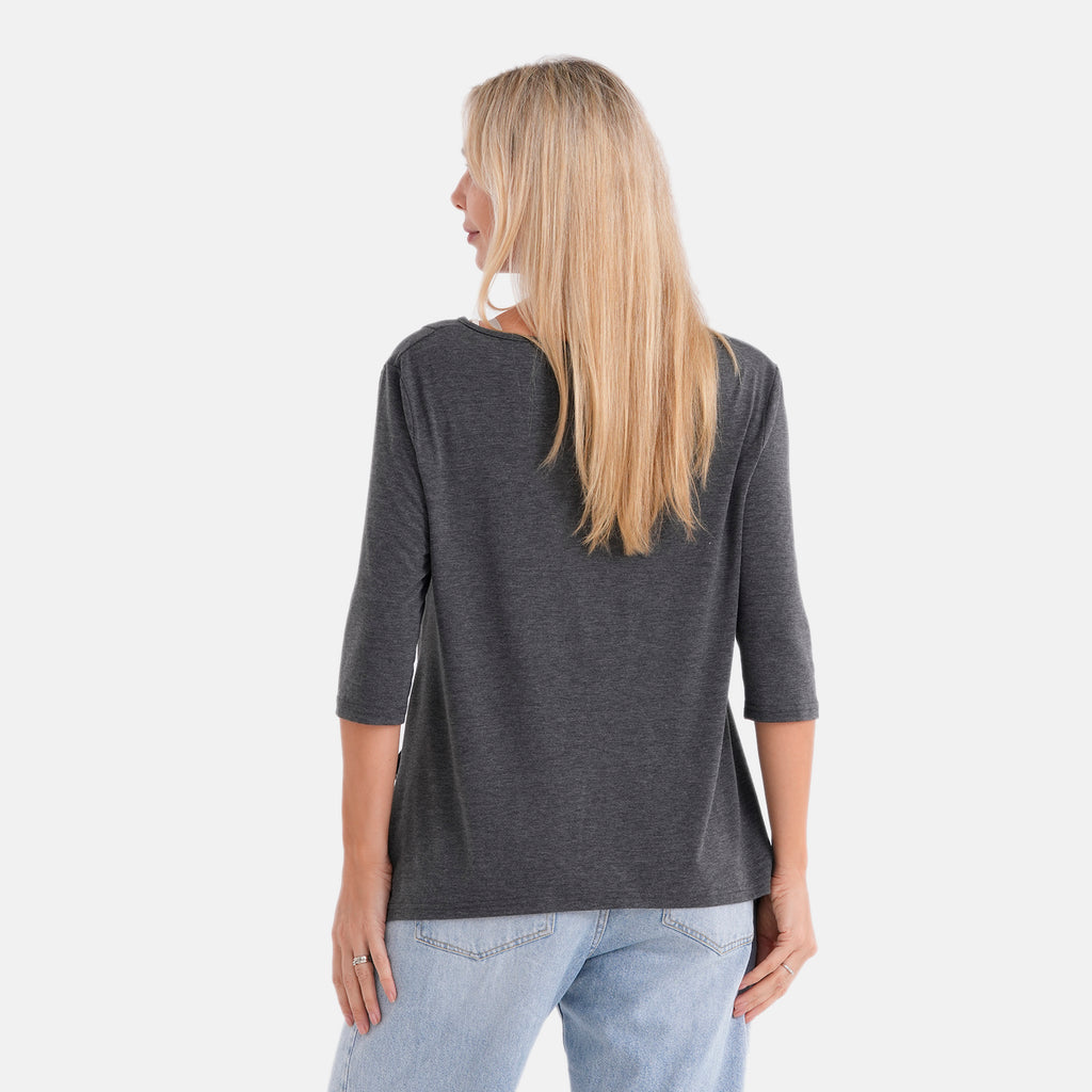 La Marey Soft-Touch Asymmetric Top (Size 12 To 14) - Dark Grey_8360198_1