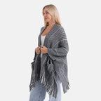 La Marey Relax Fit Tassel Cape (One Size, 8 to 20) - Black_8360266_1