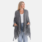 La Marey Relax Fit Tassel Cape (One Size, 8 to 20) - Black_8360266_2