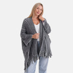La Marey Relax Fit Tassel Cape (One Size, 8 to 20) - Black_8360266_3