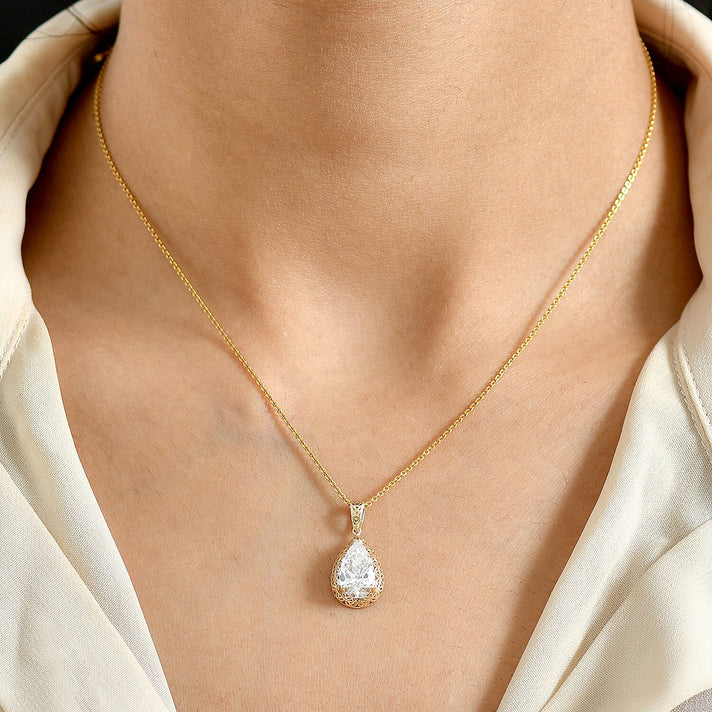 LUXURIANT 2 Ct. Lab Grown Diamond Solitaire Pendant in 14K Yellow Gold 8360285 2