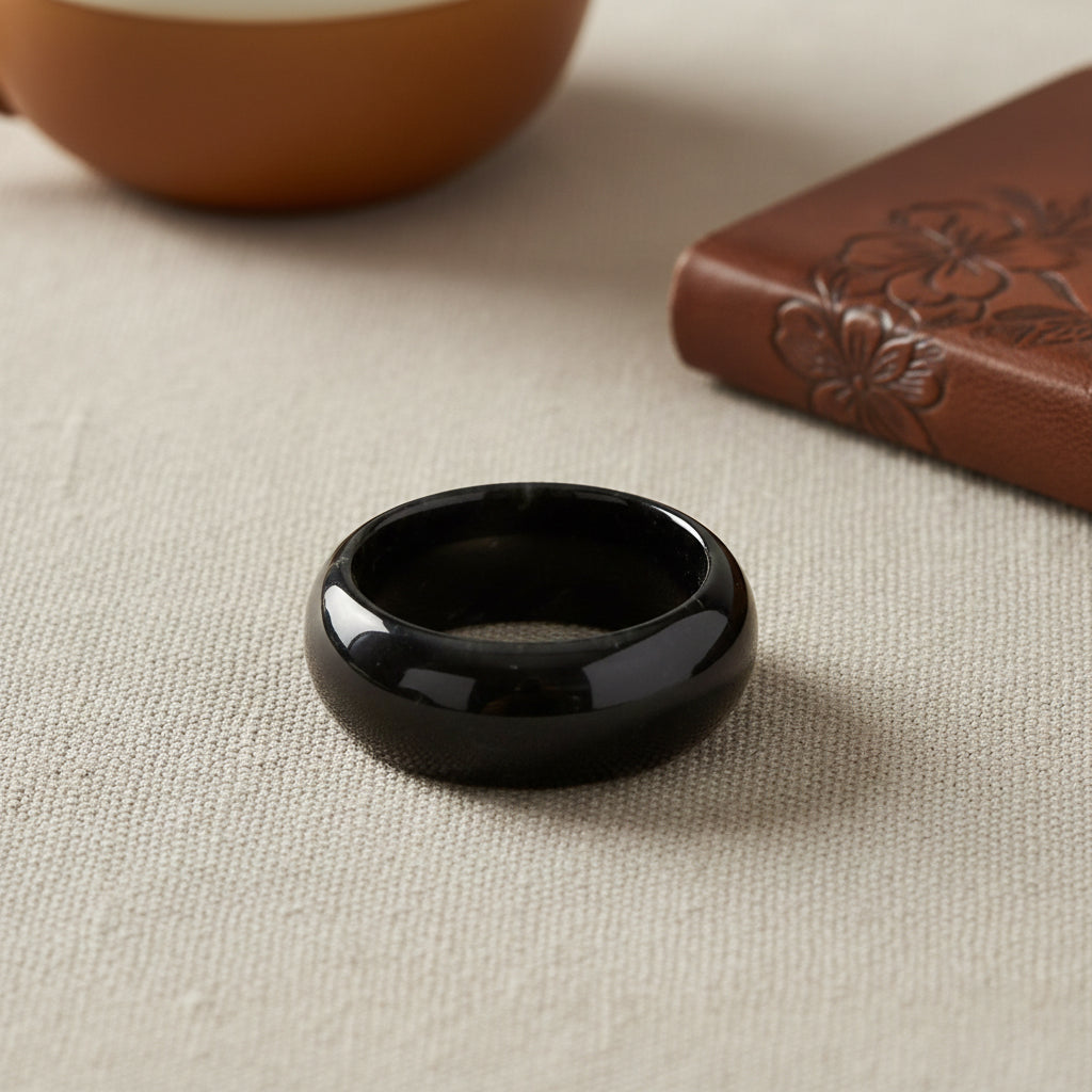 Black Jade Band Ring 25.00 Ct_8361032_1
