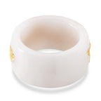 24K Yellow Gold Natural White Jadeite Drgon Band Ring 35.00 Ct._8361052_4