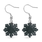 D'Joy Natural Type A Jadeite Snowflake Earrings in Rhodium Overlay Sterling Silver 20.00 Ct._8361057