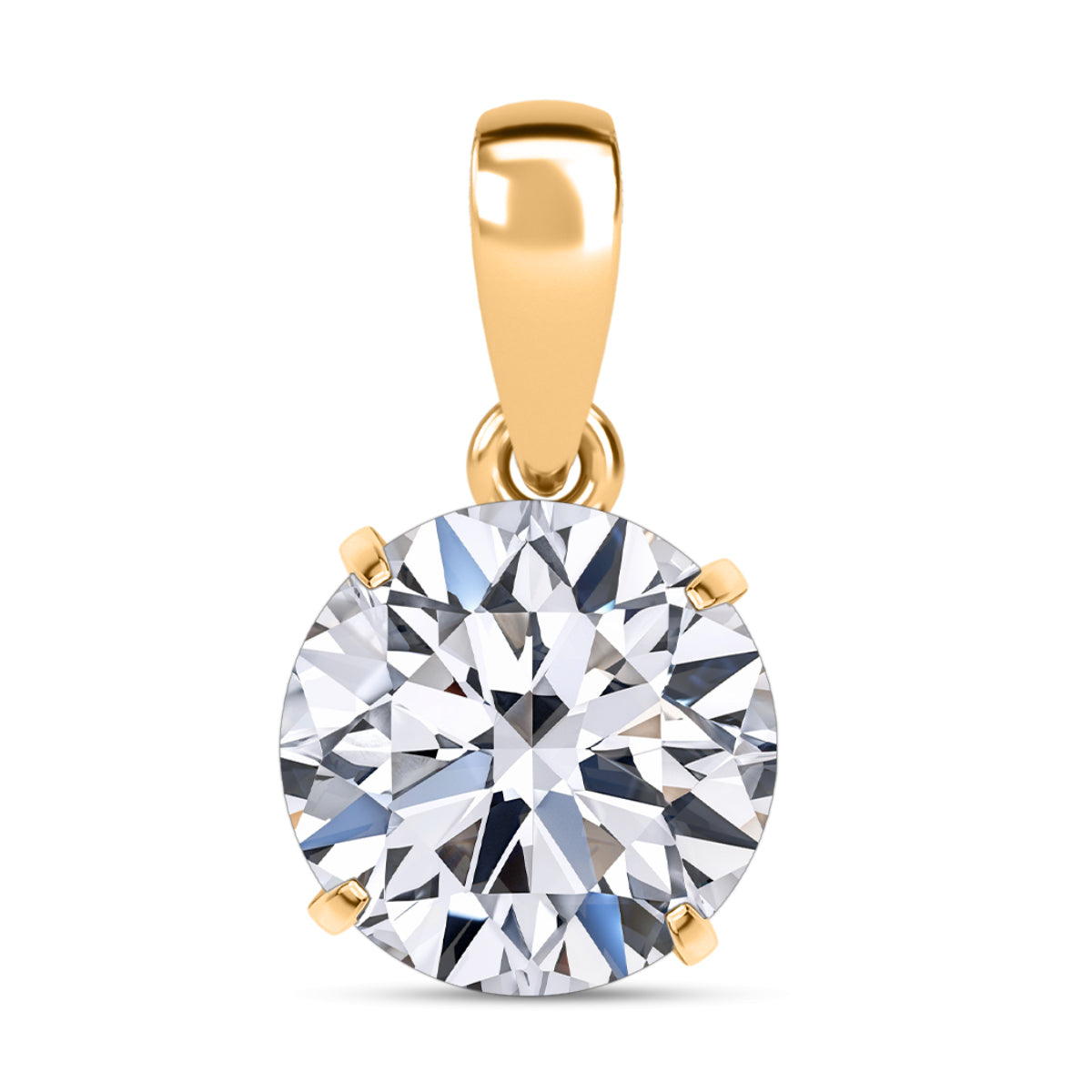 LUXURIANT 2 Ct. Lab Grown Diamond Solitaire Pendant in 9K Yellow Gold SGL Certified (I1/GH) 8361893 0
