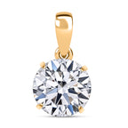 9K Yellow Gold SGL Certified Lab Grown Diamond (I1/GH) Solitaire Pendant 2.03 Ct._8361893