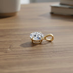 9K Yellow Gold SGL Certified Lab Grown Diamond (I1/GH) Solitaire Pendant 2.03 Ct._8361893_1