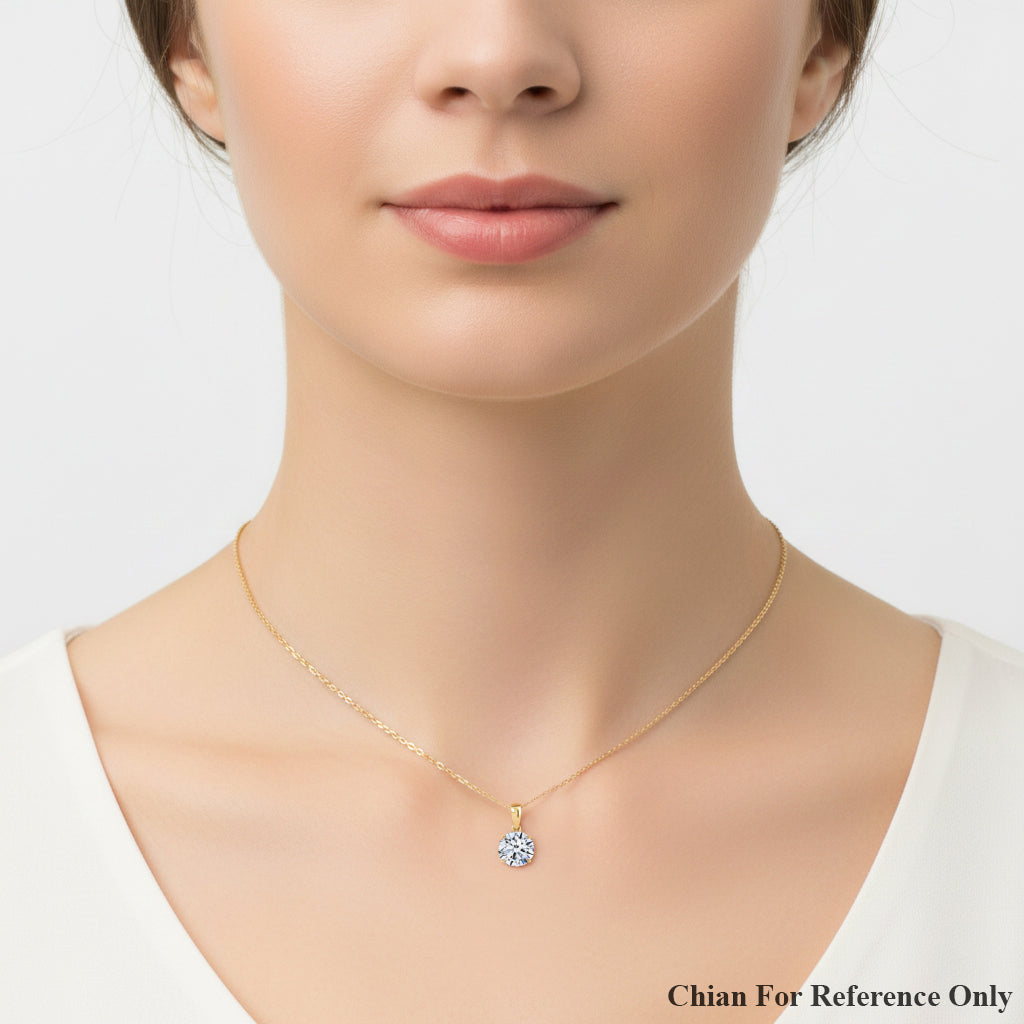 LUXURIANT 2 Ct. Lab Grown Diamond Solitaire Pendant in 9K Yellow Gold SGL Certified (I1/GH) 8361893 3