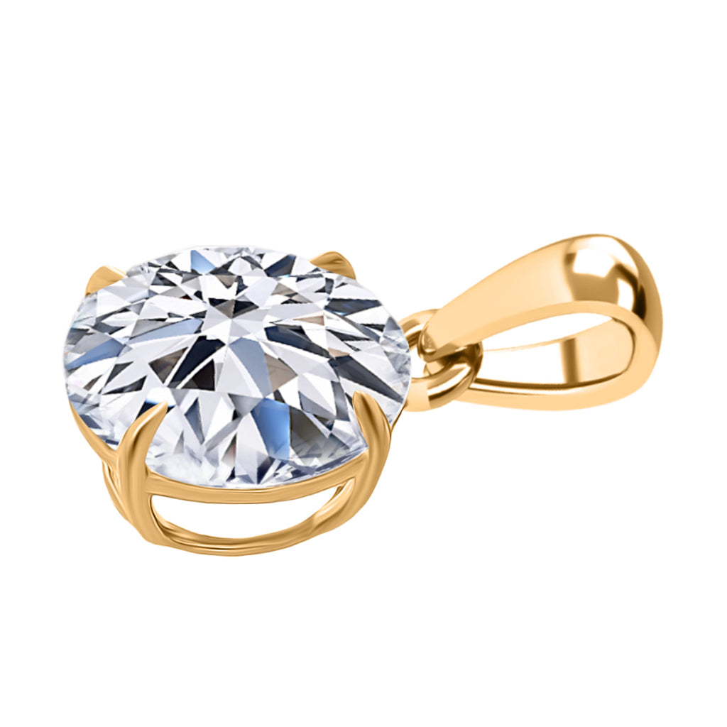 9K Yellow Gold SGL Certified Lab Grown Diamond (I1/GH) Solitaire Pendant 2.03 Ct._8361893_3