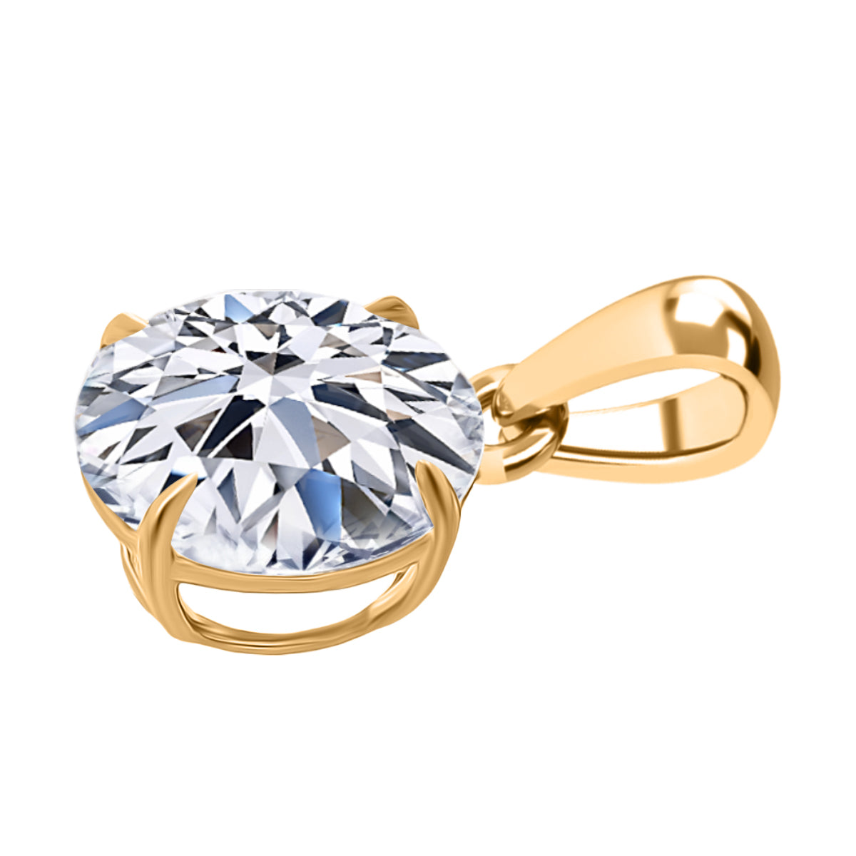 LUXURIANT 2 Ct. Lab Grown Diamond Solitaire Pendant in 9K Yellow Gold SGL Certified (I1/GH) 8361893 4