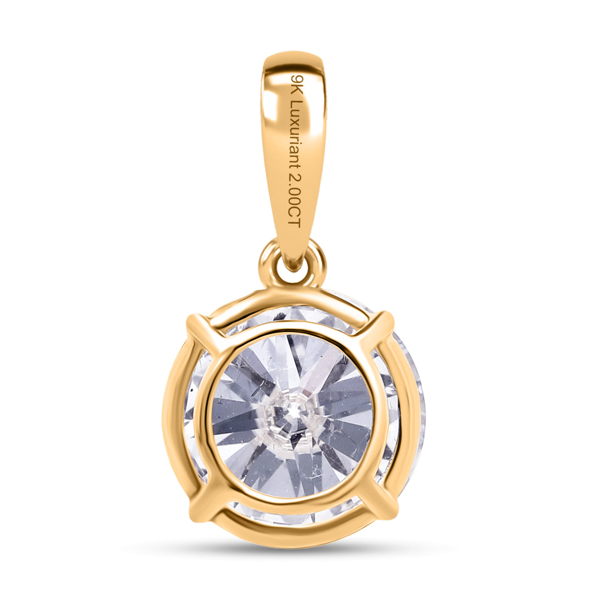 LUXURIANT 2 Ct. Lab Grown Diamond Solitaire Pendant in 9K Yellow Gold SGL Certified (I1/GH) 8361893 5