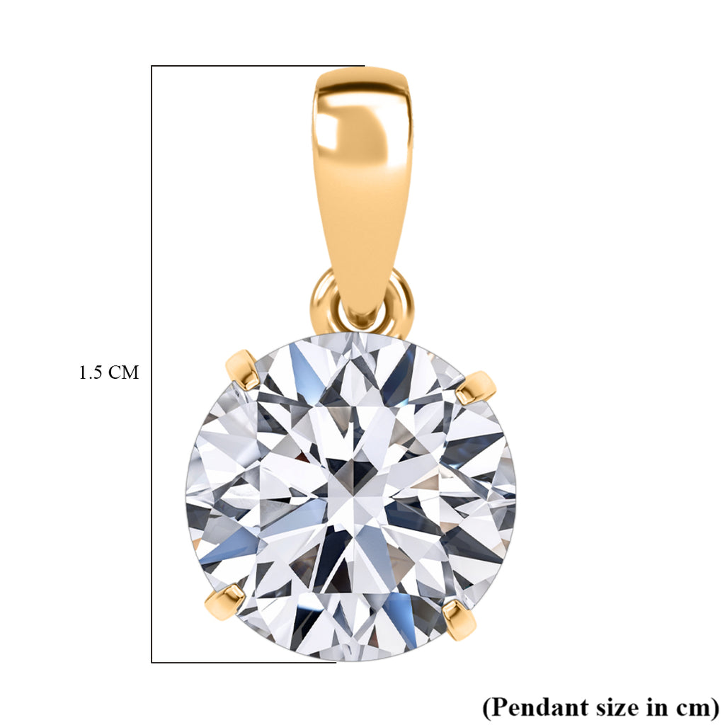 9K Yellow Gold SGL Certified Lab Grown Diamond (I1/GH) Solitaire Pendant 2.03 Ct._8361893_5
