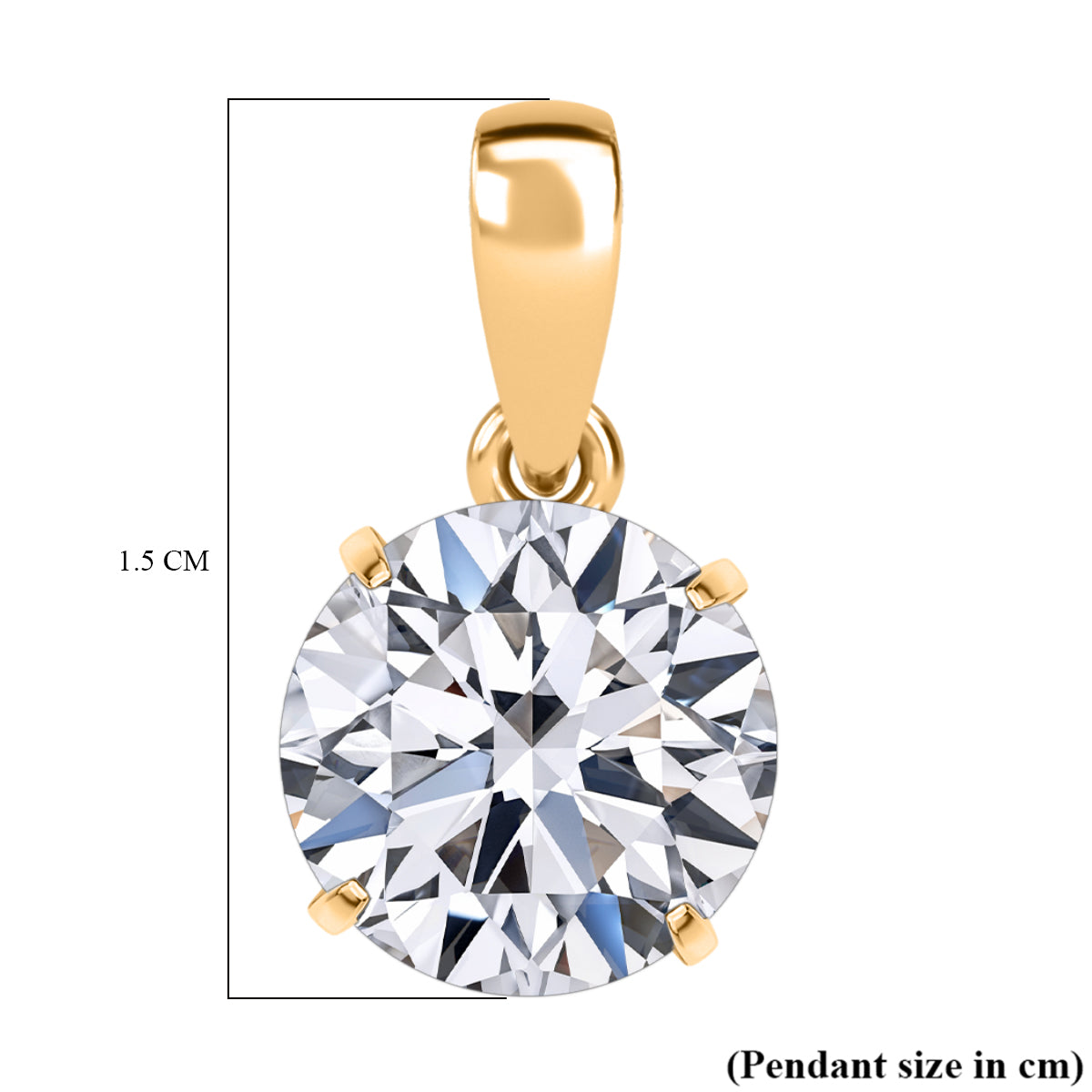 LUXURIANT 2 Ct. Lab Grown Diamond Solitaire Pendant in 9K Yellow Gold SGL Certified (I1/GH) 8361893 6