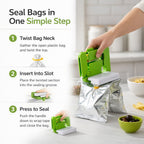 LIVMORE Bag Sealer - Keep Food Fresher - Seal Bags and Packets (20.5cm) - Green_8363200_2