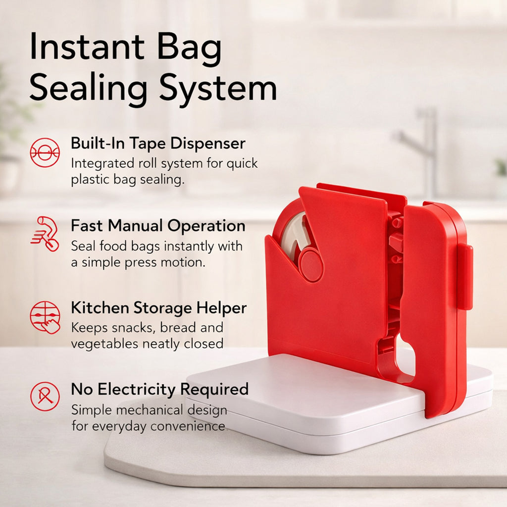 LIVMORE Bag Sealer - Keep Food Fresher - Seal Bags and Packets (20.5cm) - Red_8363201_3