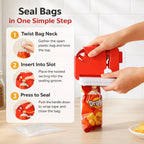 LIVMORE Bag Sealer - Keep Food Fresher - Seal Bags and Packets (20.5cm) - Red_8363201_4