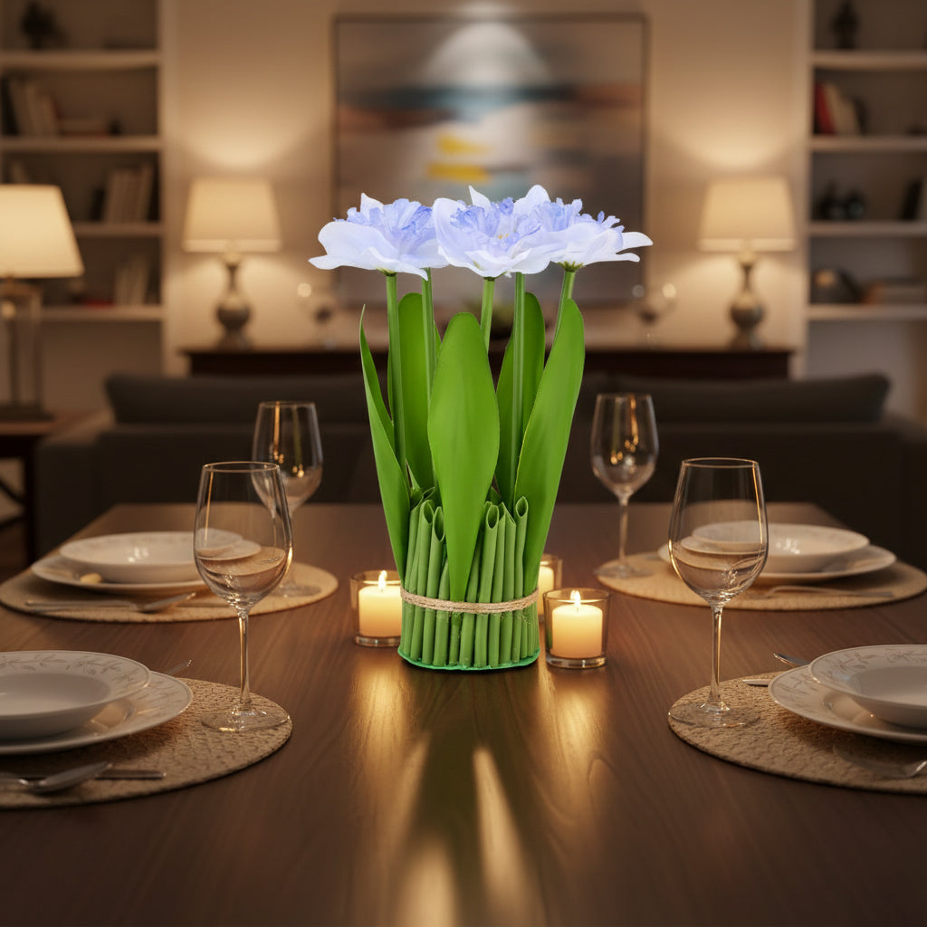 Daffodils  Faux Flower Bundle (22cm) - Light Blue V32519012 2