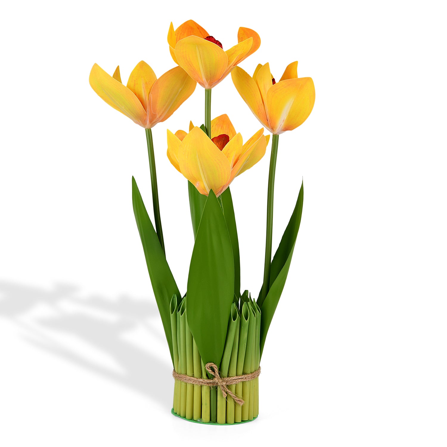 Orchid Faux Flower Bundle (30cm) - Yellow &amp; Green V32534665 0