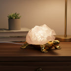 Crystal Shell Turtle Table Ornament with Internal LED Light (12cm) - Purple