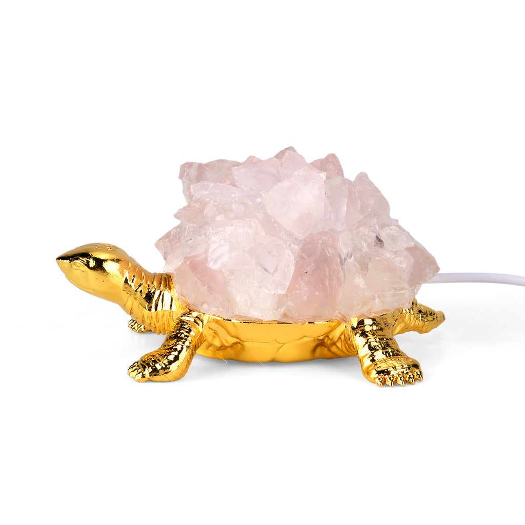 Crystal Shell Turtle Table Ornament with Internal LED Light (12cm) - Pink_8363237_4