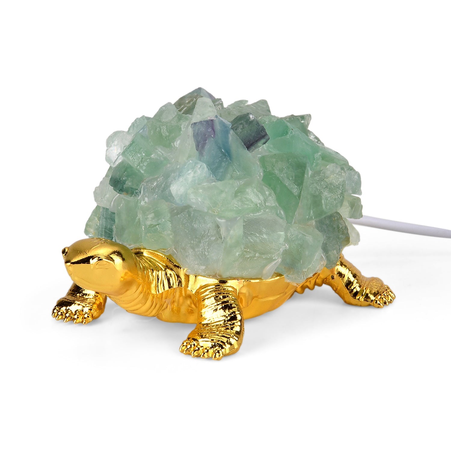 Crystal Shell Turtle Table Ornament with Internal LED Light (12cm) - Green V32359116 0