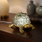 Crystal Shell Turtle Table Ornament with Internal LED Light (12cm) - Green
