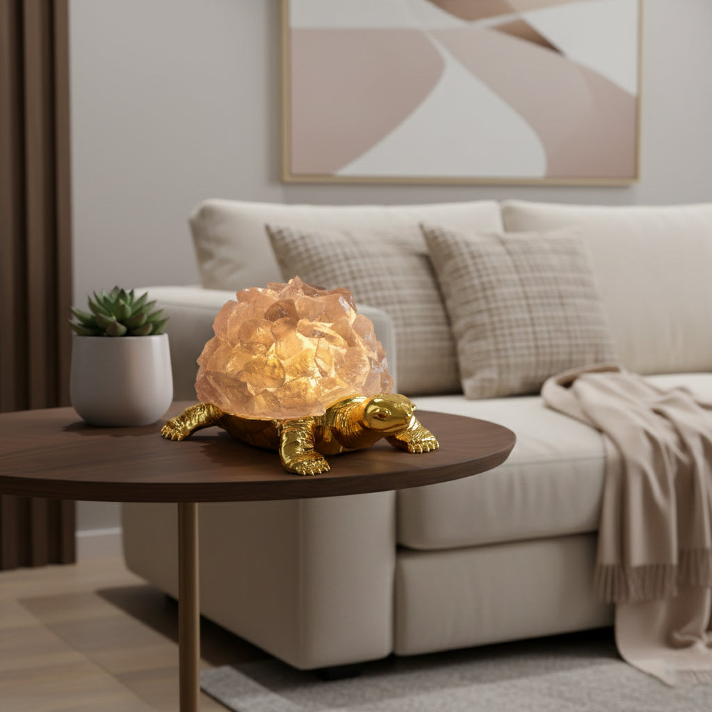 Crystal Shell Turtle Table Ornament with Internal LED Light (12cm) - Smoky V32359247 3