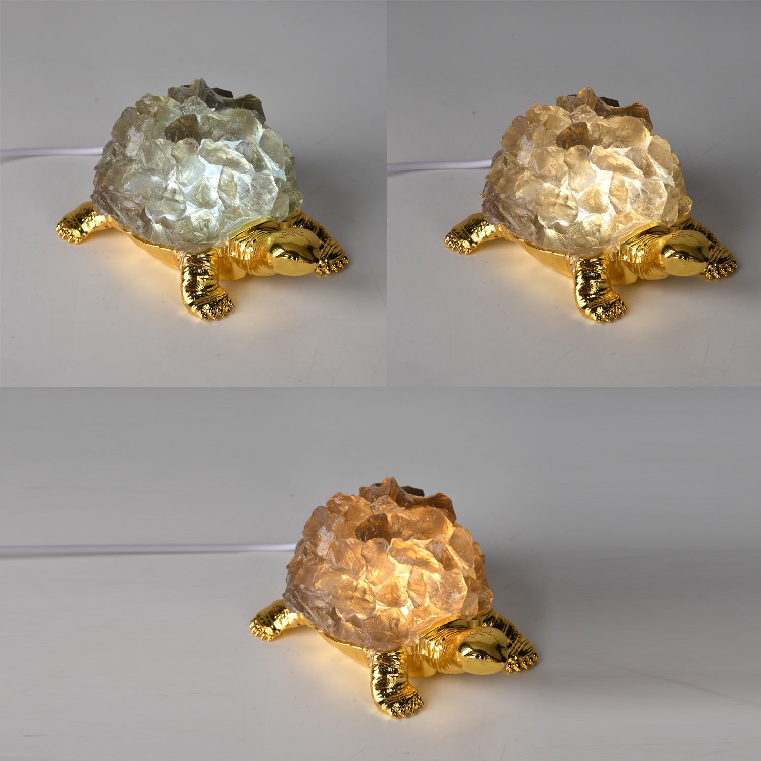 Crystal Shell Turtle Table Ornament with Internal LED Light (12cm) - Smoky V32359133 4