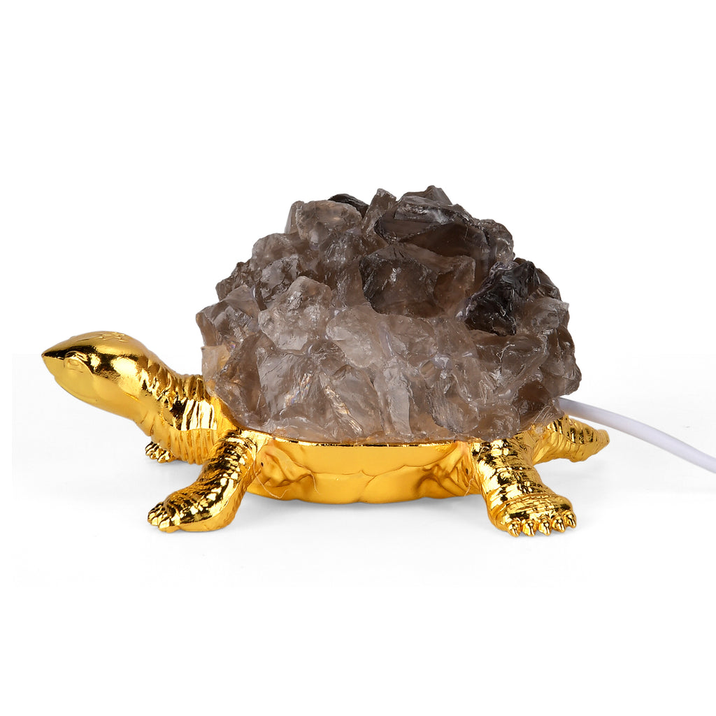 Crystal Shell Turtle Table Ornament with Internal LED Light (12cm) - Smoky_8363241_4
