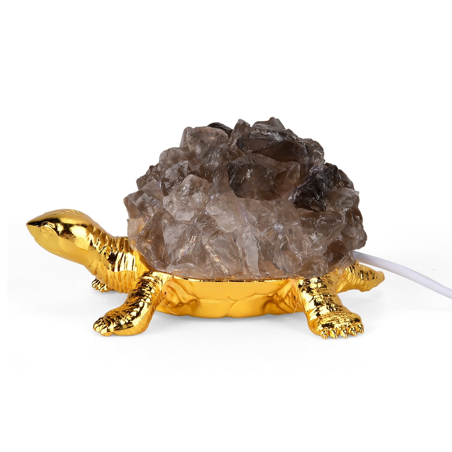 Crystal Shell Turtle Table Ornament with Internal LED Light (12cm) - Smoky V32364507 5