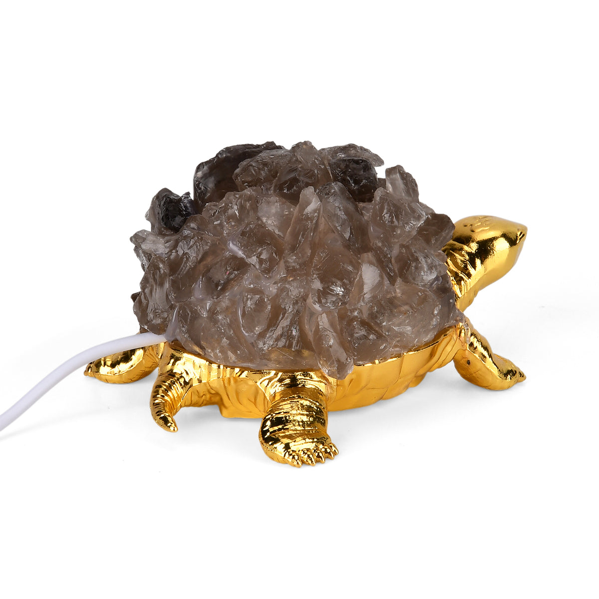 Crystal Shell Turtle Table Ornament with Internal LED Light (12cm) - Smoky V32536302 6