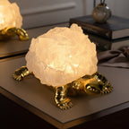 Crystal Shell Turtle Table Ornament with Internal LED Light (12cm) - Purple