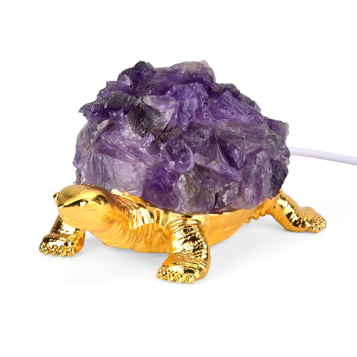 Crystal Shell Turtle Table Ornament with Internal LED Light (12cm) - Purple V32364682 0