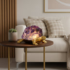 Crystal Shell Turtle Table Ornament with Internal LED Light (12cm) - Green