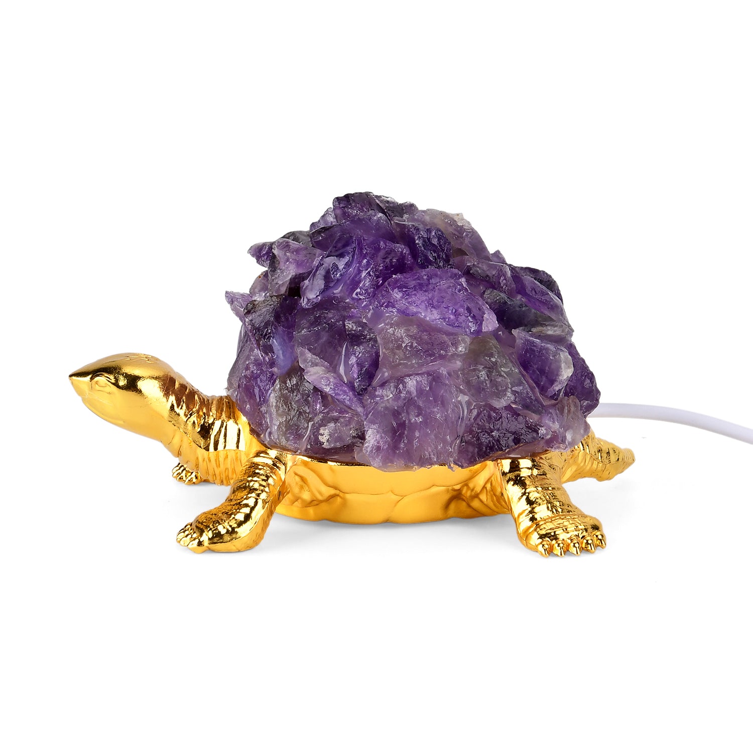 Crystal Shell Turtle Table Ornament with Internal LED Light (12cm) - Purple 8363244 5