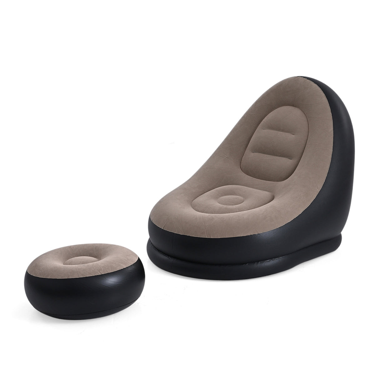Inflatable Chair with Ottoman Footrest - Brown V32637135 0