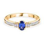 D'Joy - Premium Tanzanite & Moissanite Ring in 18K Yellow Gold Overlay Sterling Silver_8363396