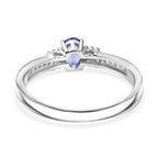 D'Joy - Premium Tanzanite & Moissanite Ring in Platinum Overlay Sterling Silver_8363409_4