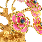 Resin Deco Evil Eye Bonsai Tree - Golden Yellow Pot with Pink Flowers (20 x 9cm)_8363440_2