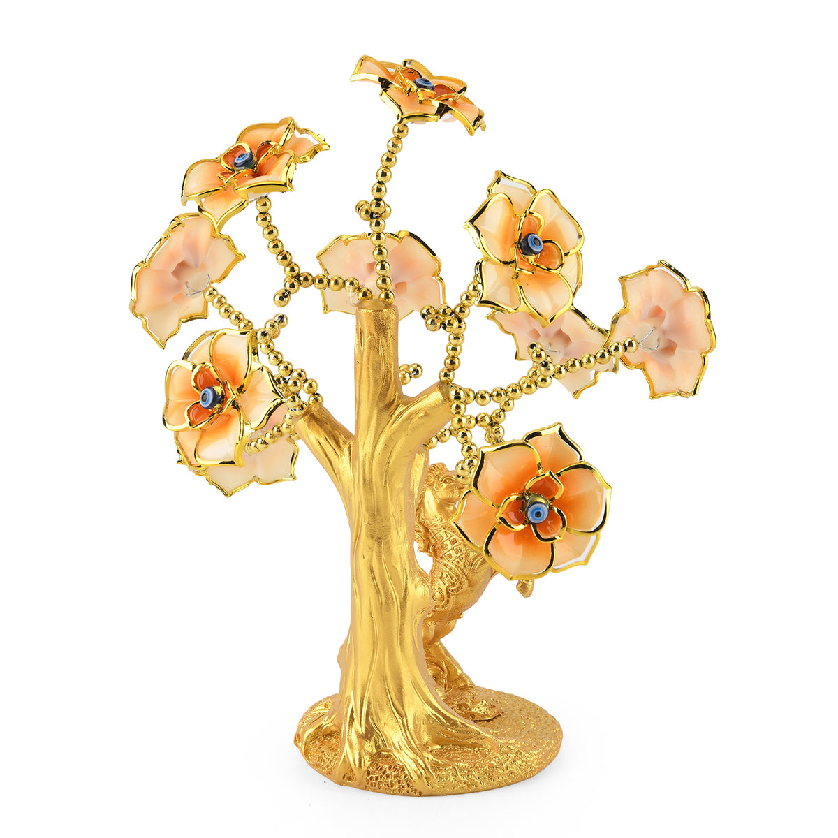 Resin Deco Horse Bonsai Tree - Yellow Trunk Fortune Tree with Flowers (20 x 9 cm) V32514812 3