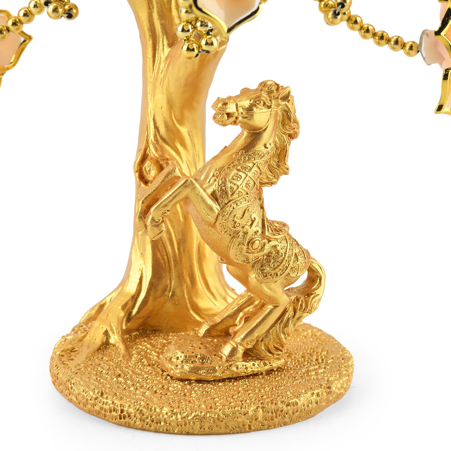 Resin Deco Horse Bonsai Tree - Yellow Trunk Fortune Tree with Flowers (20 x 9 cm) V32514812 5