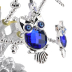 Resin Deco Owl Fortune Tree with Blue Owls (20 x 9 cm) - Silver_8363716_2
