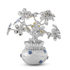 Resin Feng Shui Fortune Tree with Blue Flower (20 x 9 cm) - Silver_8363718_1