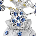 Resin Feng Shui Fortune Tree with Blue Flower (20 x 9 cm) - Silver_8363718_2