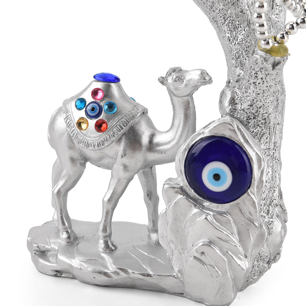 Resin Camel Feng Shui Fortune Tree with Flower (20 x 9 cm) - Silver_8363733_4