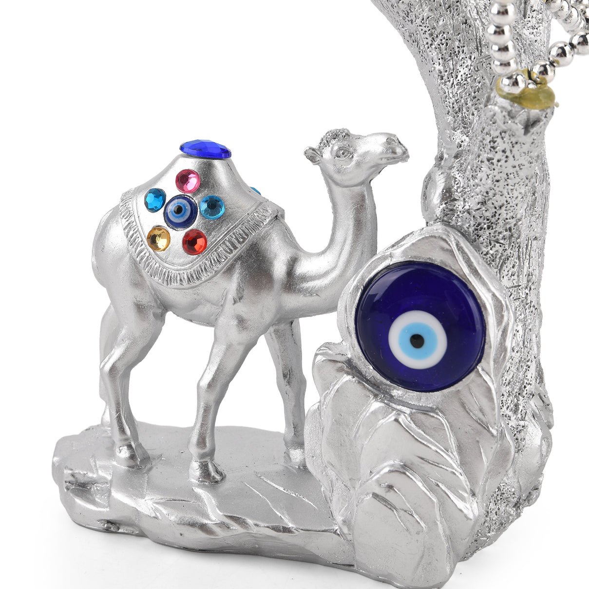 Resin Camel Feng Shui Fortune Tree with Flower (20 x 9 cm) - Silver V32513738 4