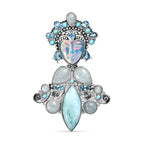 Sajen Silver- Optic Fiber Pink Pearl Coating & Multi Gemstones Pendant in Rhodium Overlay Sterling Silver 29.36 Ct_8364076