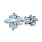 Sajen Silver- Optic Fiber Pink Pearl Coating & Multi Gemstones Pendant in Rhodium Overlay Sterling Silver 29.36 Ct_8364076_3